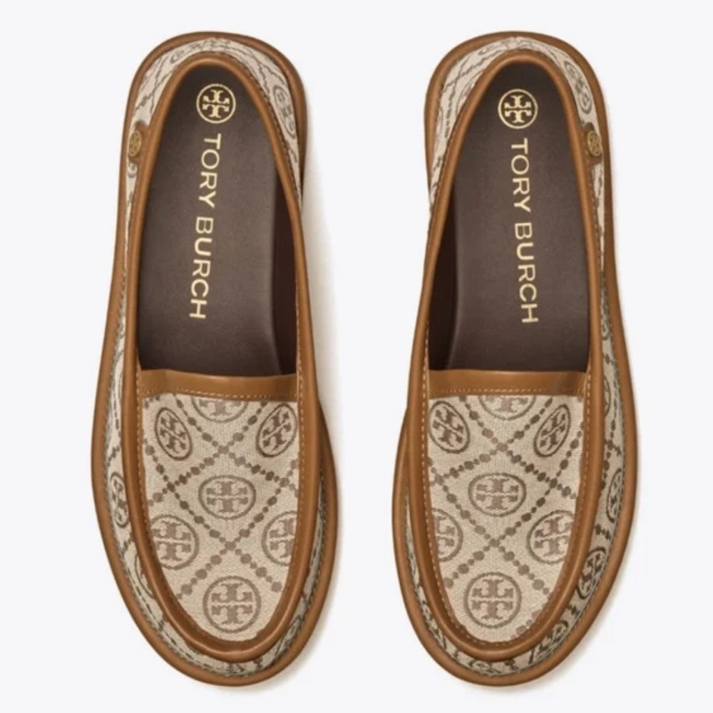 Brand New authentic Tory Burch_TMonogram loafers_Hazel Bistro brown